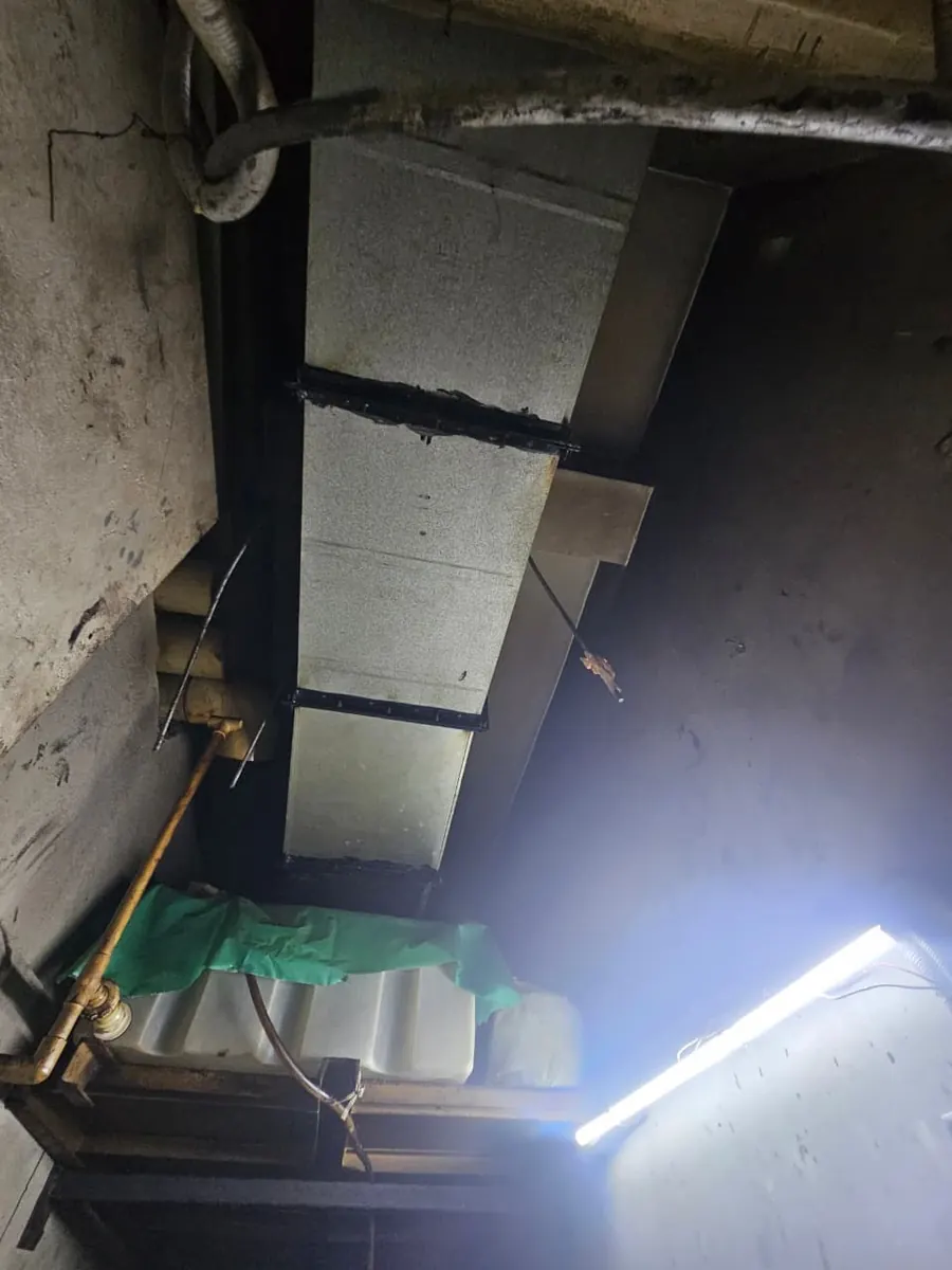 Ducting fitted above a food preparation area