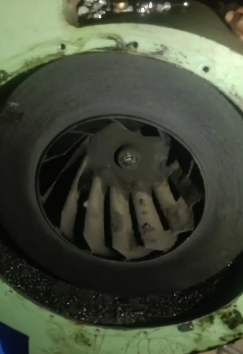Blower fan wheel cleaned and refitted into its housing